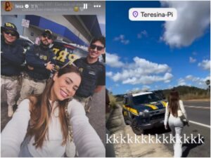 Cantora Lexa pega carona com PRF após pane em van no interior do Piauí